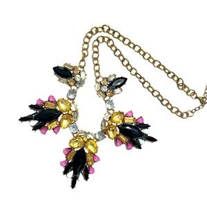Statement Colorful Pink/Black Lightweight  Necklace #446